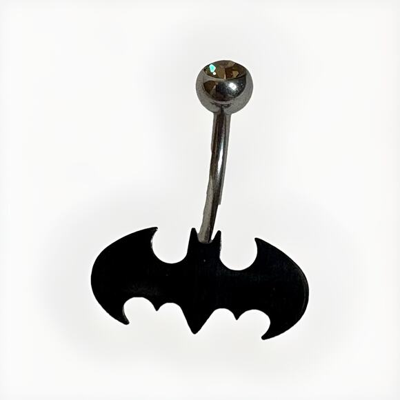 DC Jewelry - DC Comics Batman Logo 316L Stainless Steel 14G Body Jewelry Belly Navel Ring
